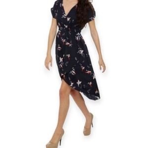 Angie Navy Floral High Low Dress Sz.L EUC.